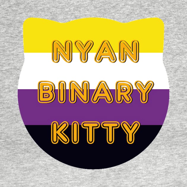 Nyanbinary Kitty Nonbinary Flag With Cat Ears Design by nhitori